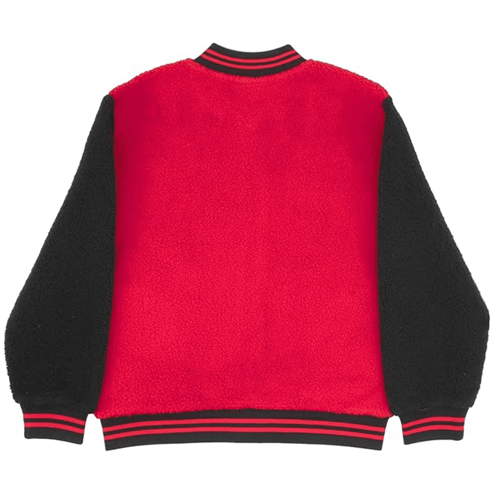 Disney Minnie Mouse Girls Sherpa Varsity Jacket Red/Black Size 6/6X - Thumbnail 2
