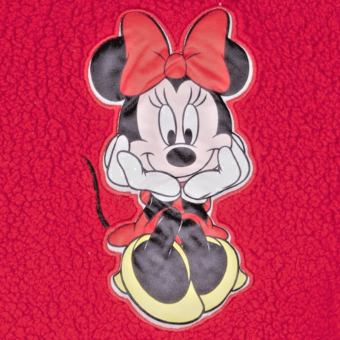 Disney Minnie Mouse Girls Sherpa Varsity Jacket Red/Black Size 6/6X - Thumbnail 3