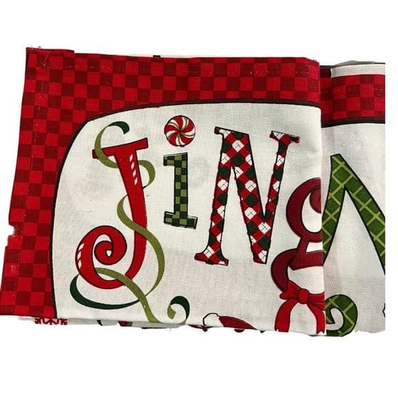 2 Whimsical Christmas Kitchen Towels Discontinued Jingle and Deck the Halls - Thumbnail 3