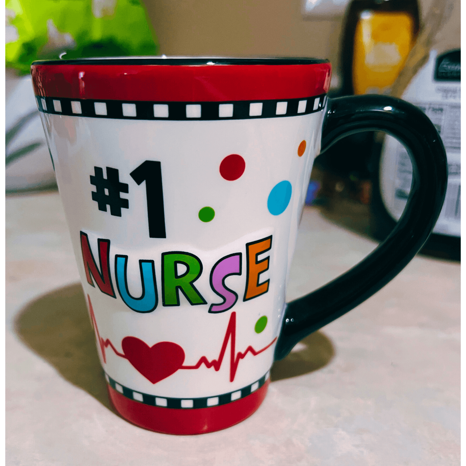 Nurse Mug & Heart Socks Gift Set Red Black Ceramic Cup Love Nurse Gift Box - Thumbnail 2