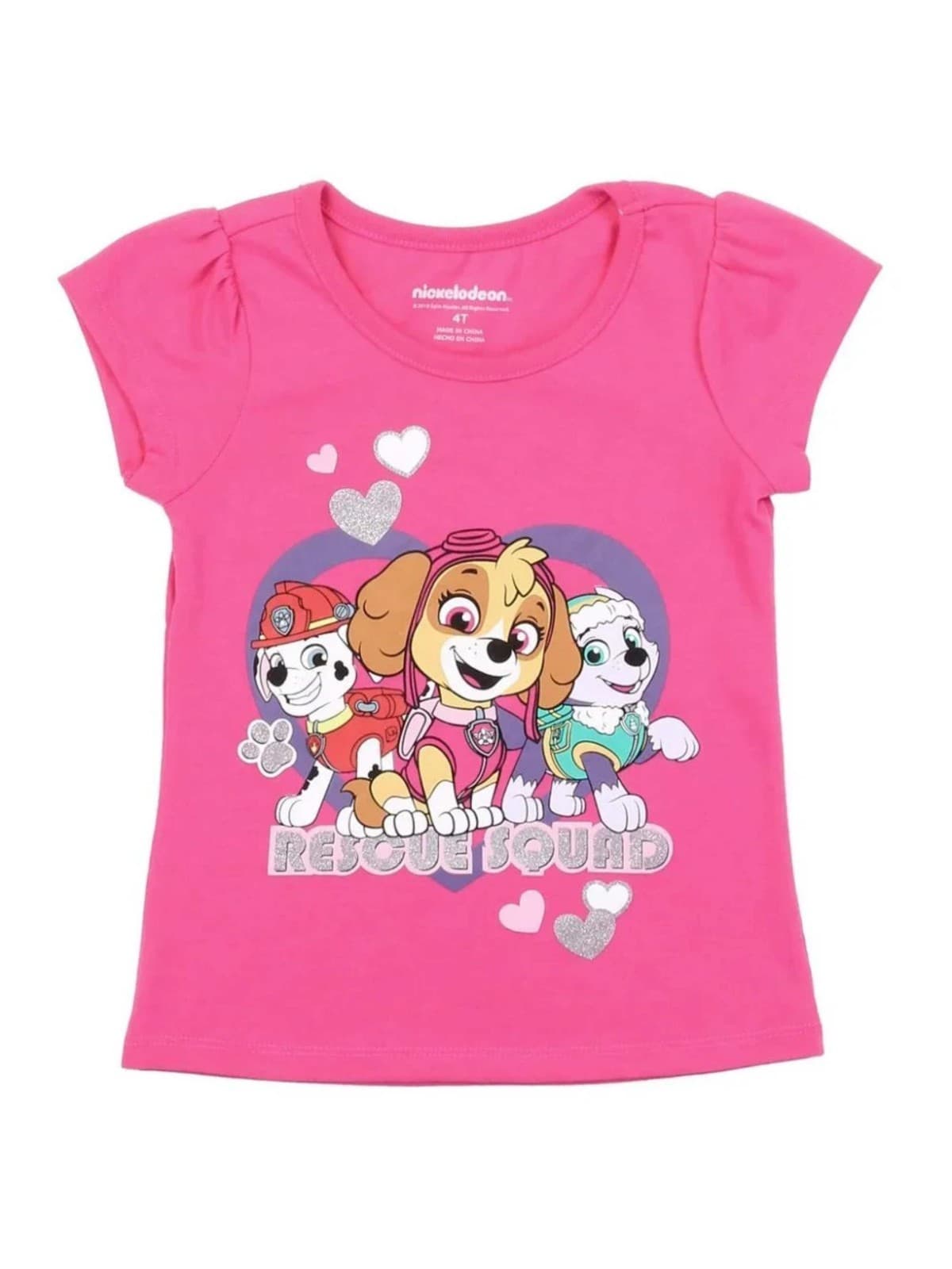 Nickelodeon Toddler Girls' Paw Patrol Pink Tee 3T Rescue Squad