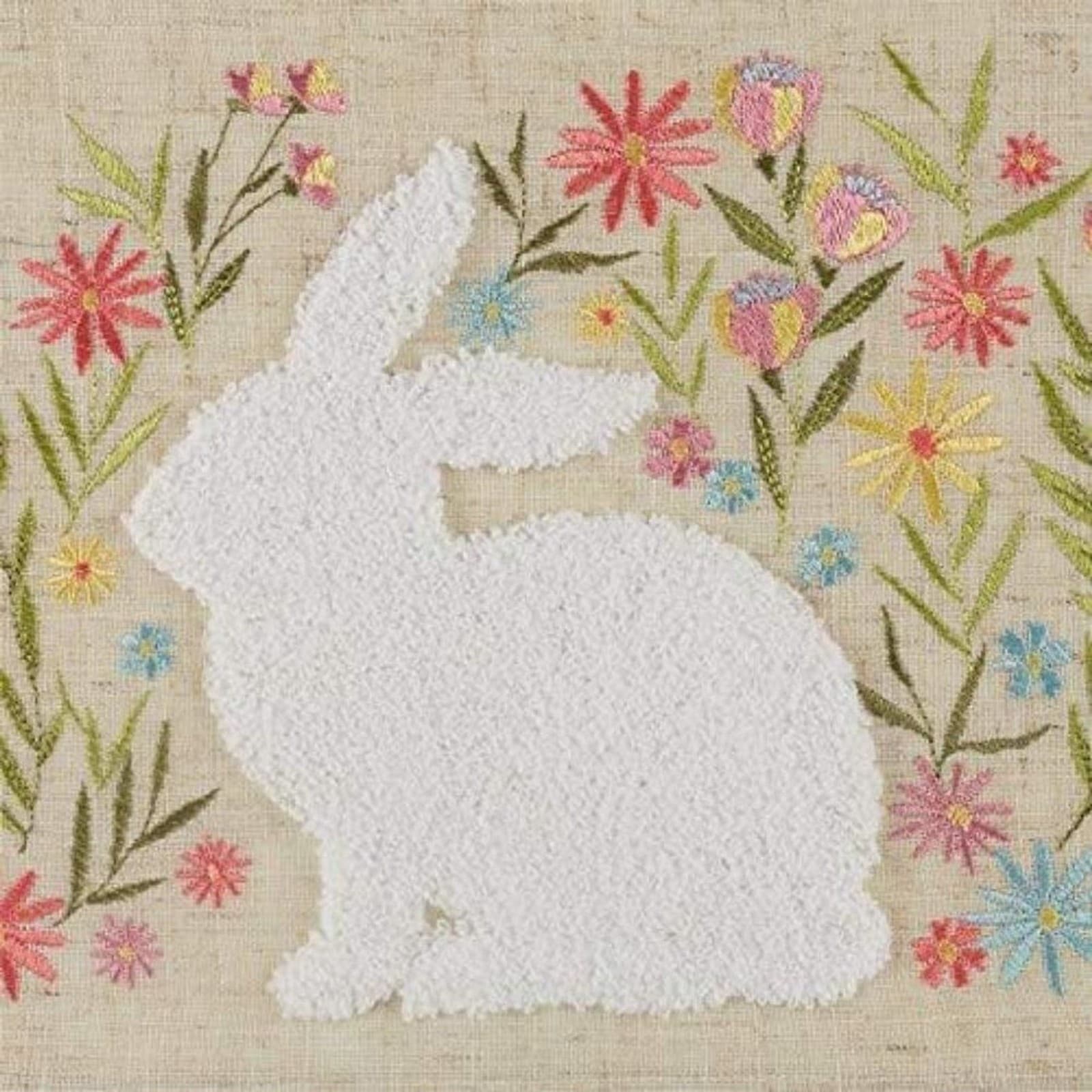 Design Imports Easter Embroidered Table Runner 14 X 70 Fluffy Bunny