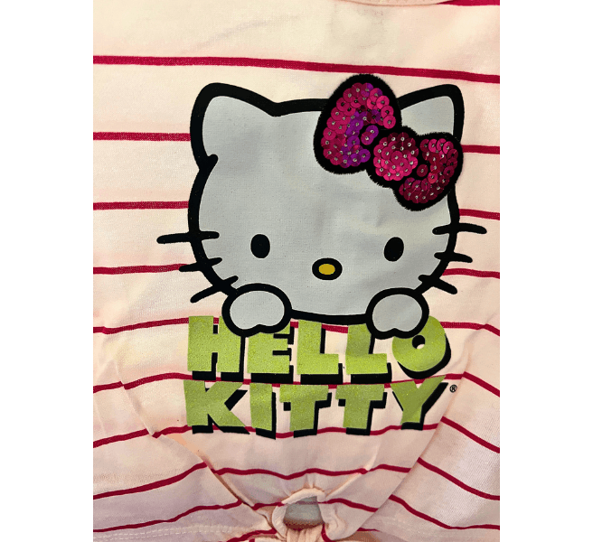 Hello Kitty Toddler Girls 2-Piece Short Set Sequin Bow Outfit Sz 2T-4T NWT - Thumbnail 2