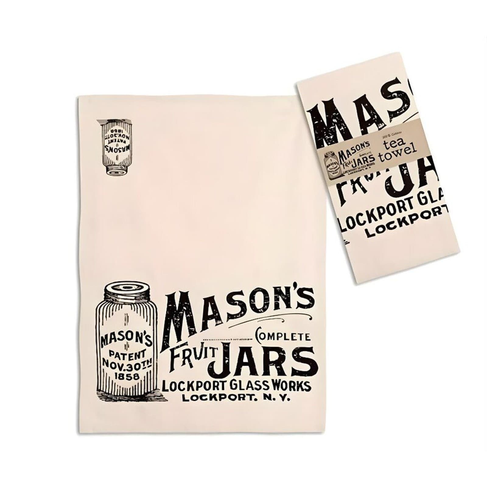 Farmhouse Kitchen Tea Towels Set Mason Jar & Stagecoach Sugar Cotton Dish Towels - Thumbnail 3