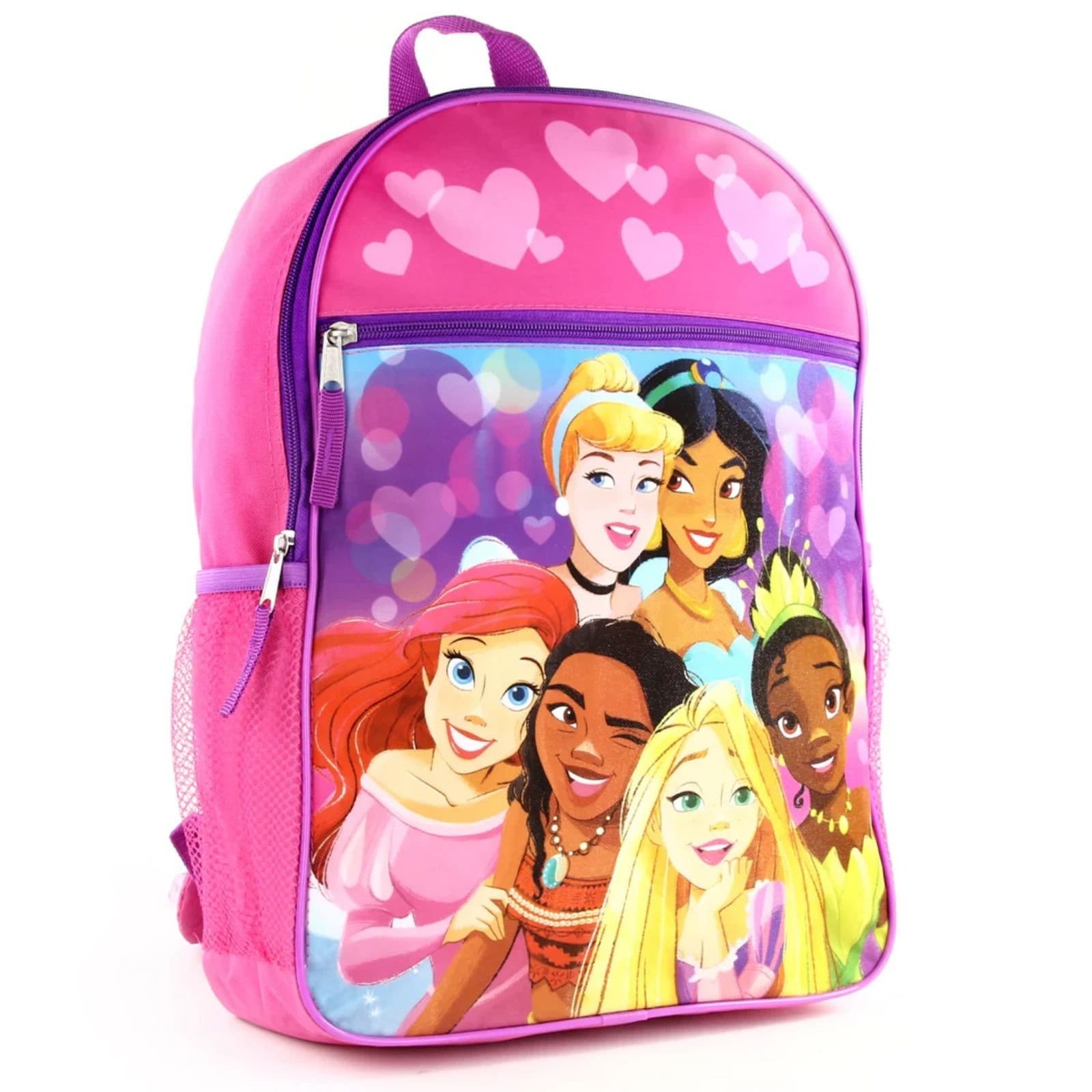 All Ages Disney Princess Large 16" Backpack – Pink & Purple School Travel Bag - Thumbnail 3