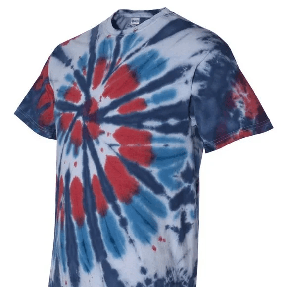 Plus Red White Blue Tie Dye T-Shirt Unisex Cotton Size XXL Patriotic July 4th Dy - Thumbnail 3