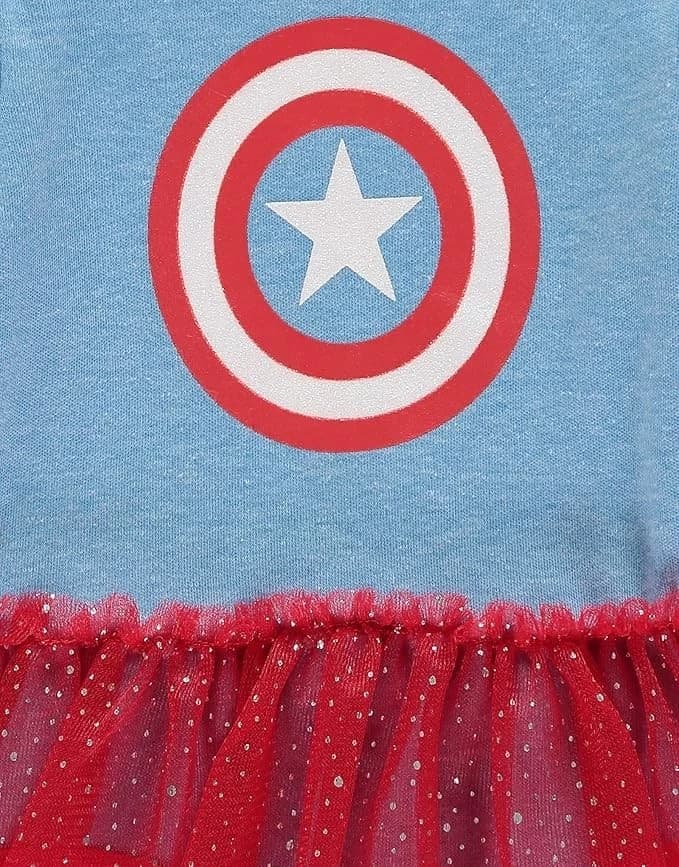 NWT Marvel Captain America Newborn Tutu Bodysuit Headband Set 0-3M 3-6M 6-9M - Thumbnail 5