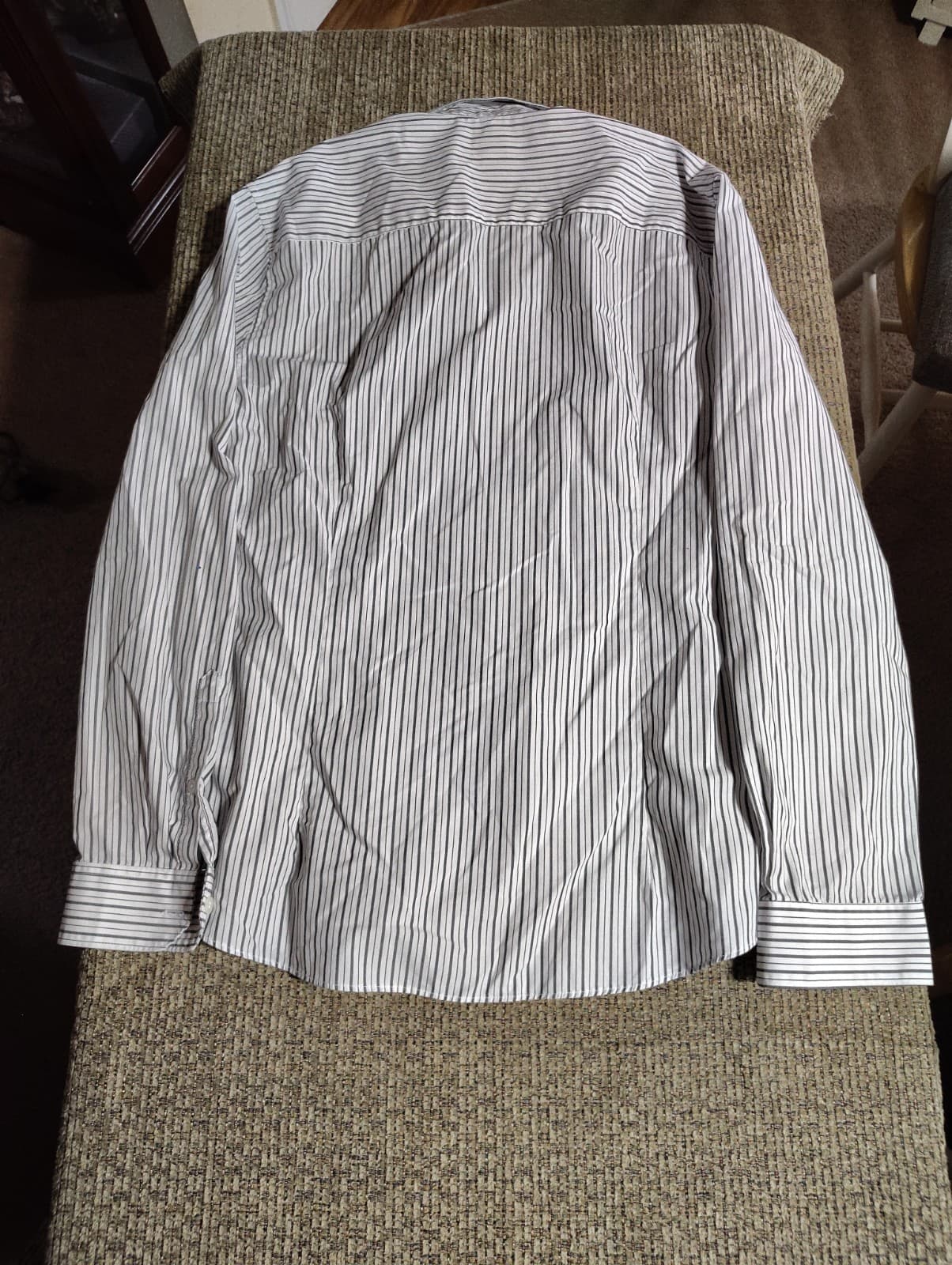 H&M Easy-Iron Long-Sleeve Button Up Shirt Large Multicolor Striped Slim Fit - Thumbnail 6