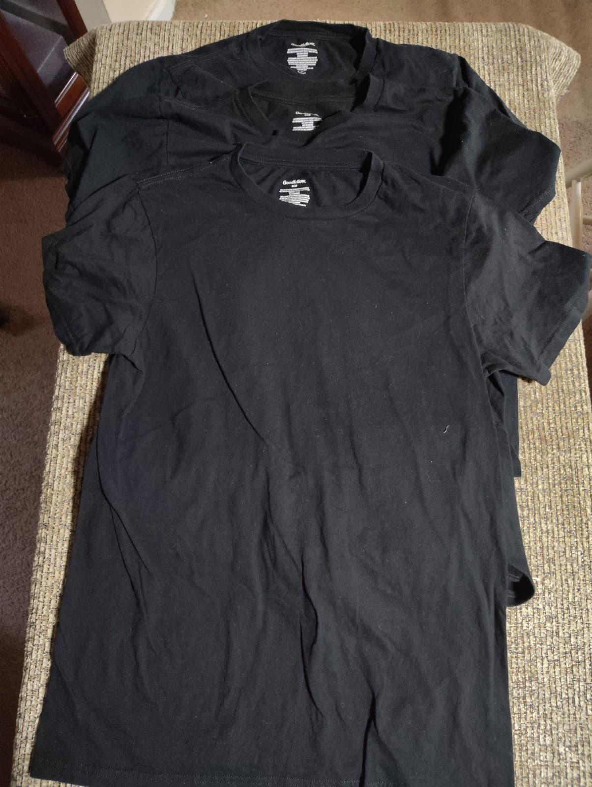 Goodfellow & Co Set Of (3) Black Tshirts Undershirts M Plus Short Sleeve