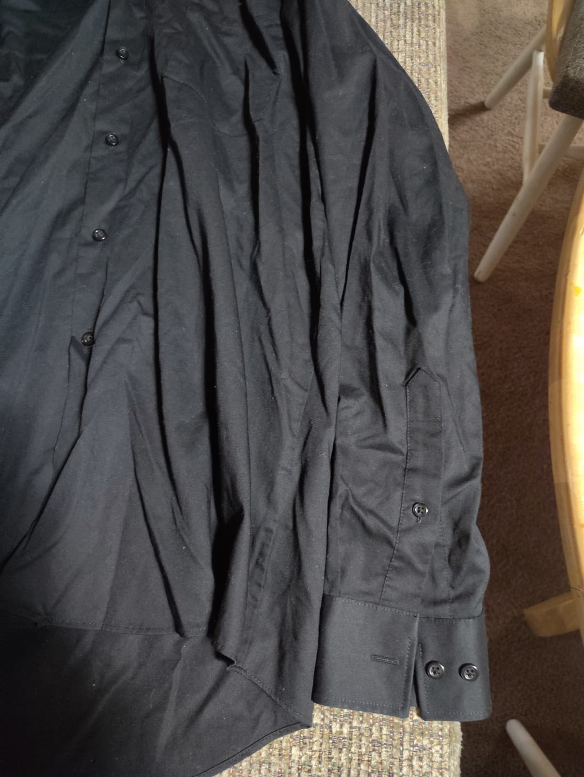 Van Heusen Men's Dress Shirt Black Regular Fit Stretch Size 16.5 34/35 - Thumbnail 3