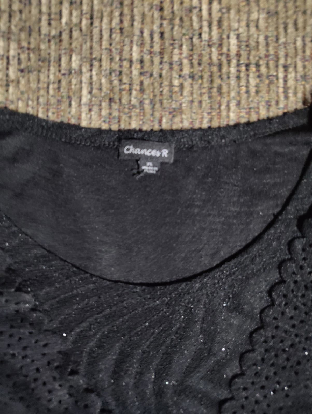 Chances R Womens Cadigan XL Open Front Sparkly Black - Thumbnail 4