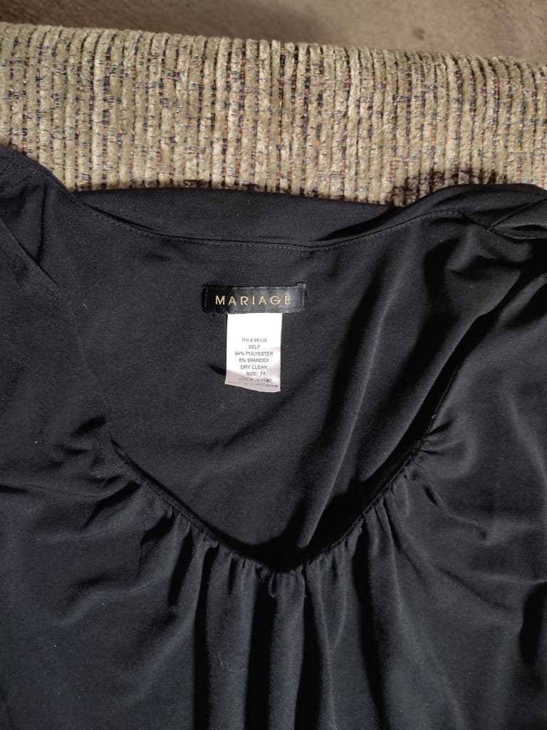 Vintage Black Women's Dress By Marriage Size 16 - Thumbnail 4