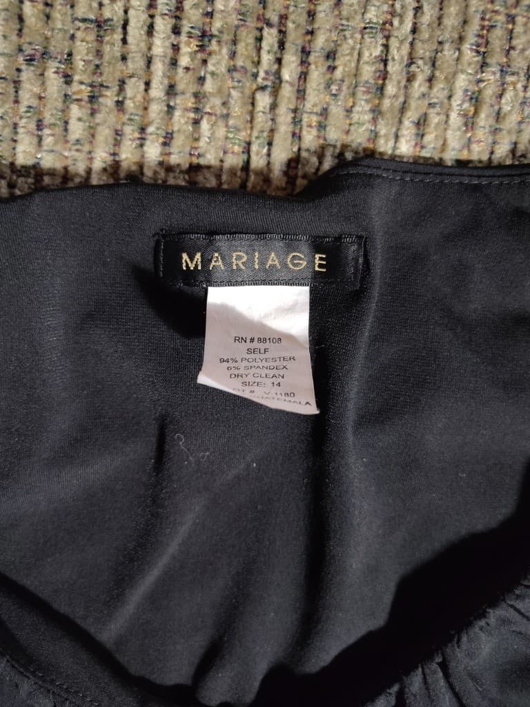 Vintage Black Women's Dress By Marriage Size 16 - Thumbnail 3