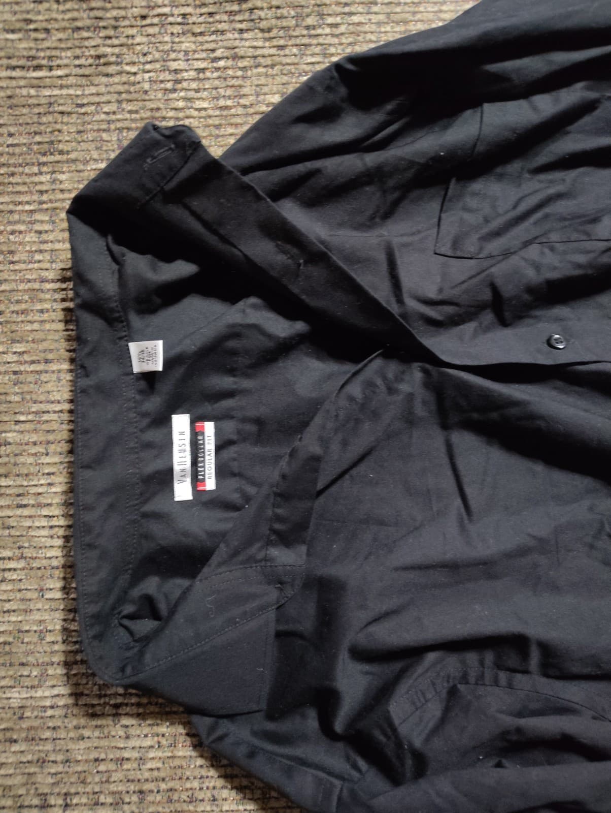 Van Heusen Men's Dress Shirt Black Regular Fit Stretch Size 16.5 34/35 - Thumbnail 5