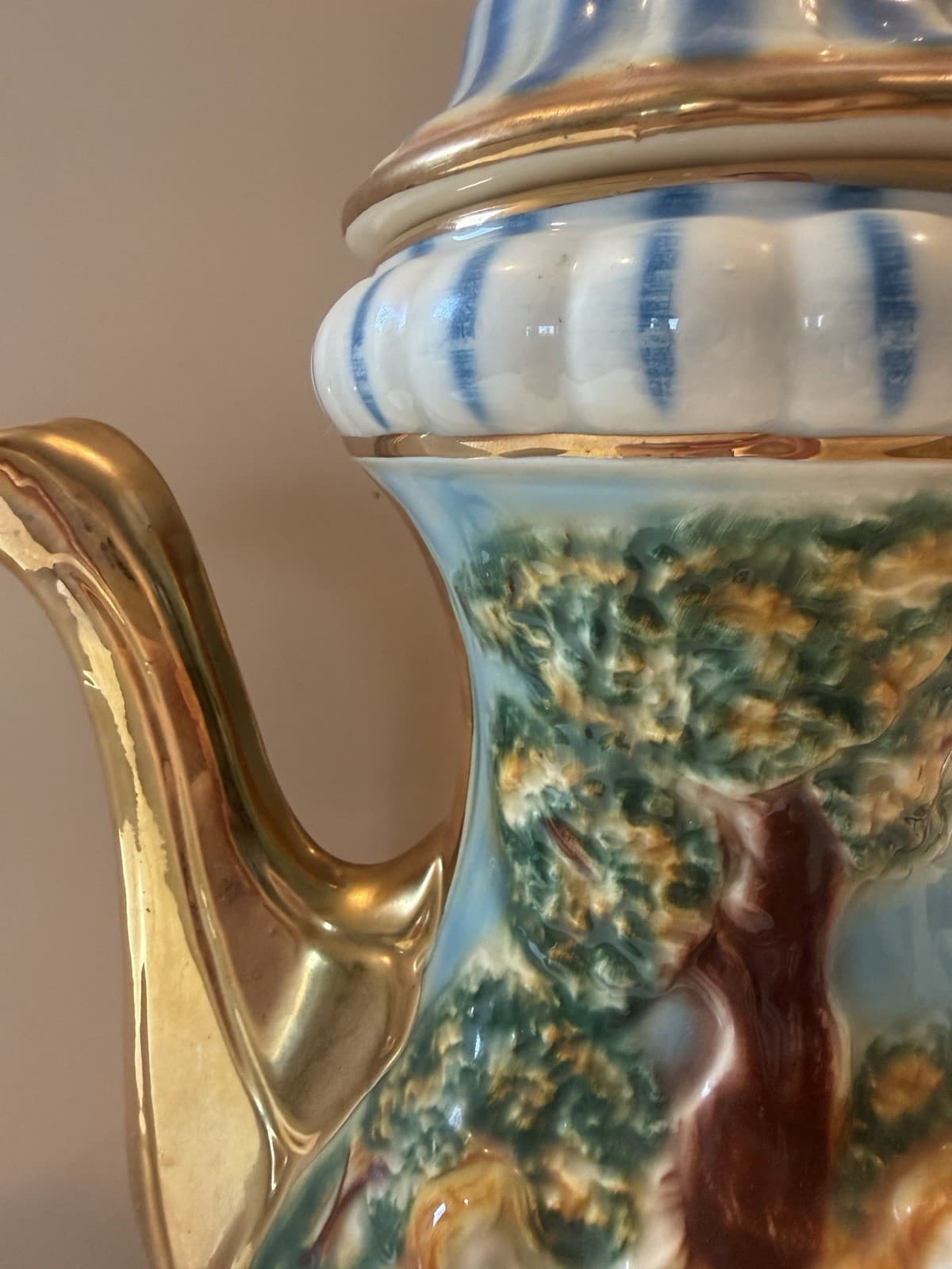 Vintage Norleans Large Capodimonte-Style Porcelain Teapot Made in Italy - Thumbnail 9