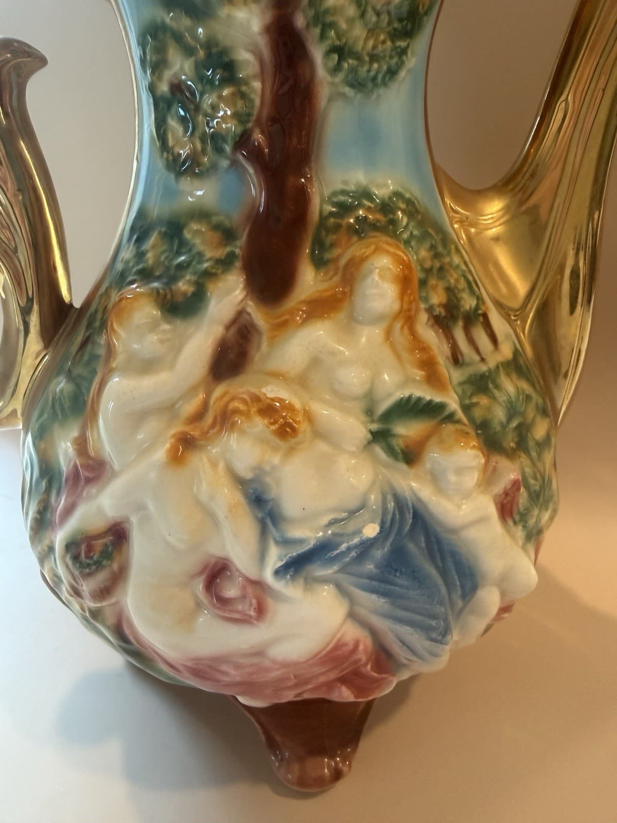 Vintage Norleans Large Capodimonte-Style Porcelain Teapot Made in Italy - Thumbnail 4