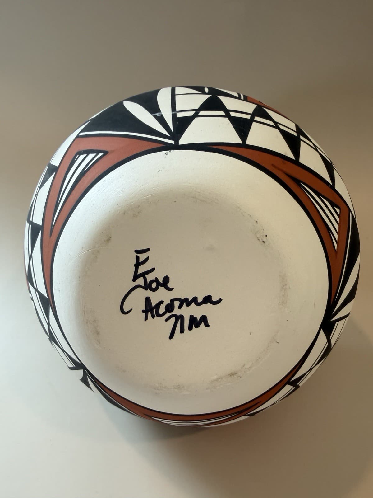 Acoma Pottery Bowl Signed - Thumbnail 7