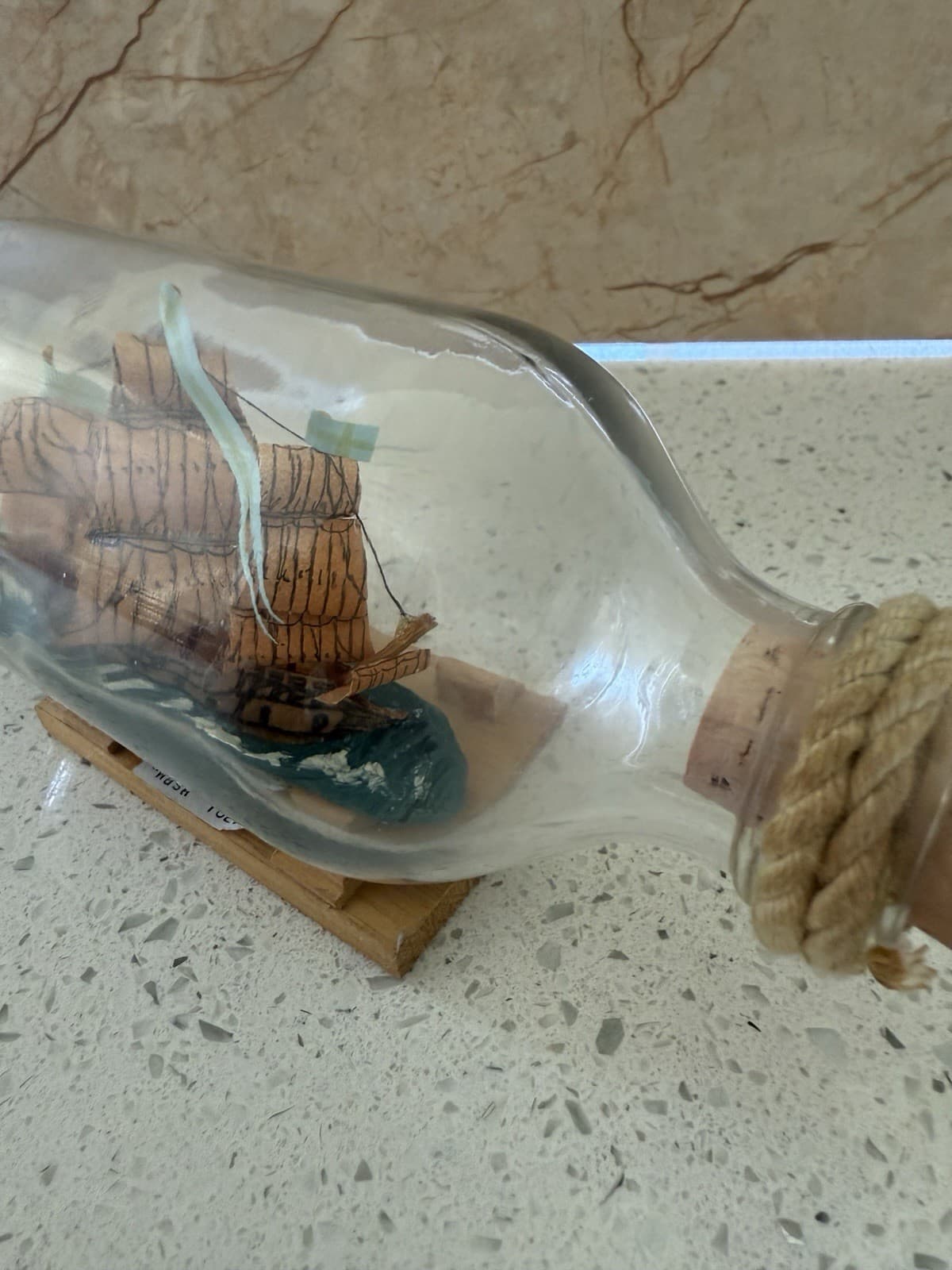 Model of Swedish Warship “Wasa” Inside Glass Bottle - Thumbnail 3