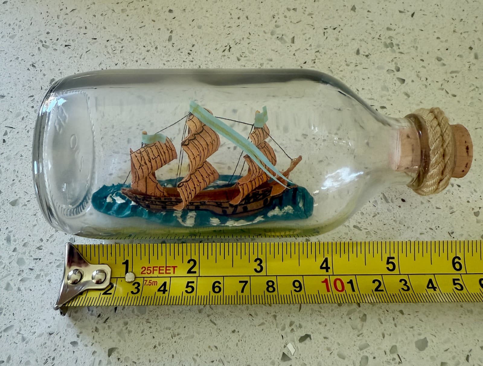 Model of Swedish Warship “Wasa” Inside Glass Bottle - Thumbnail 8