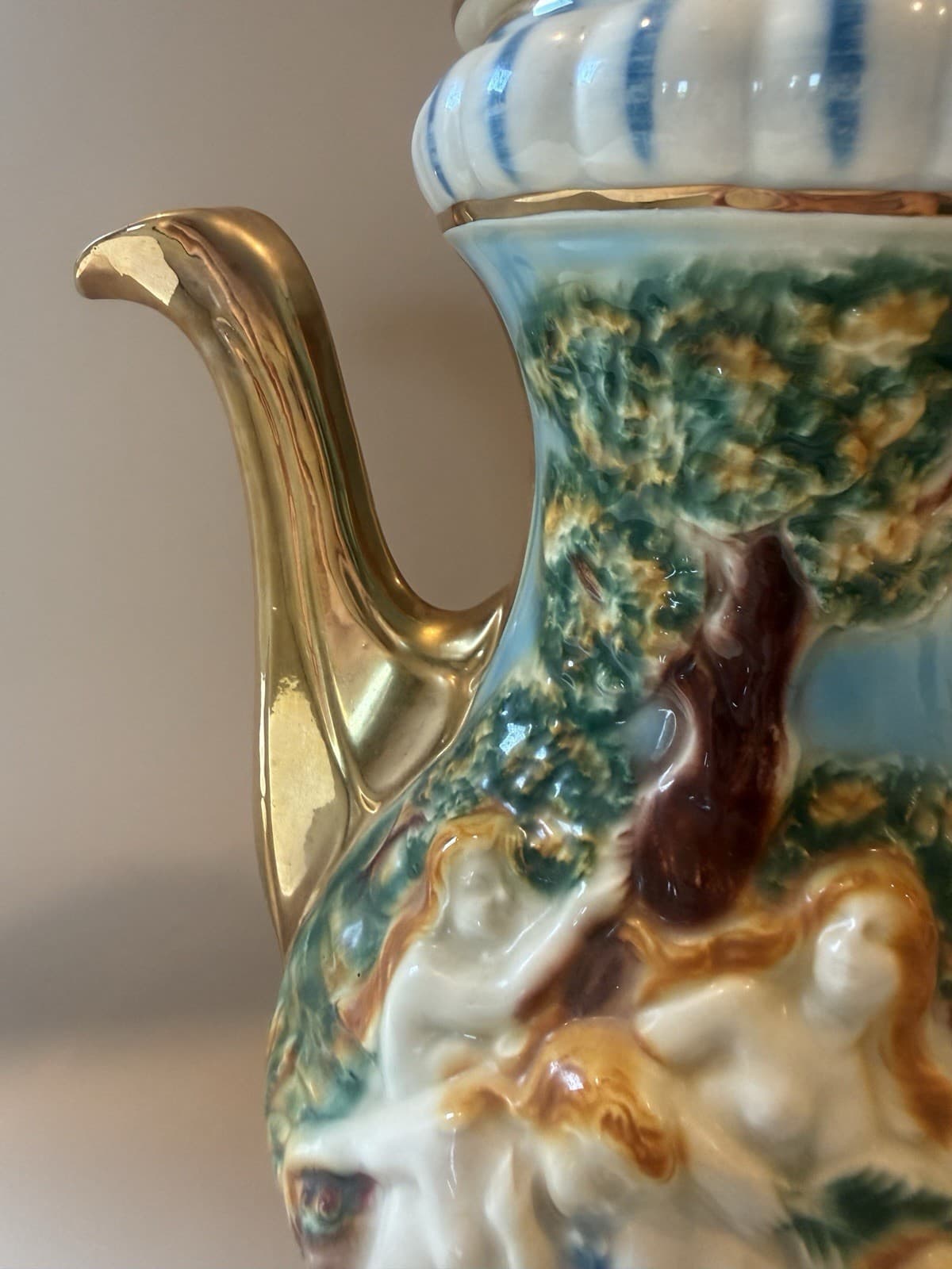 Vintage Norleans Large Capodimonte-Style Porcelain Teapot Made in Italy - Thumbnail 10