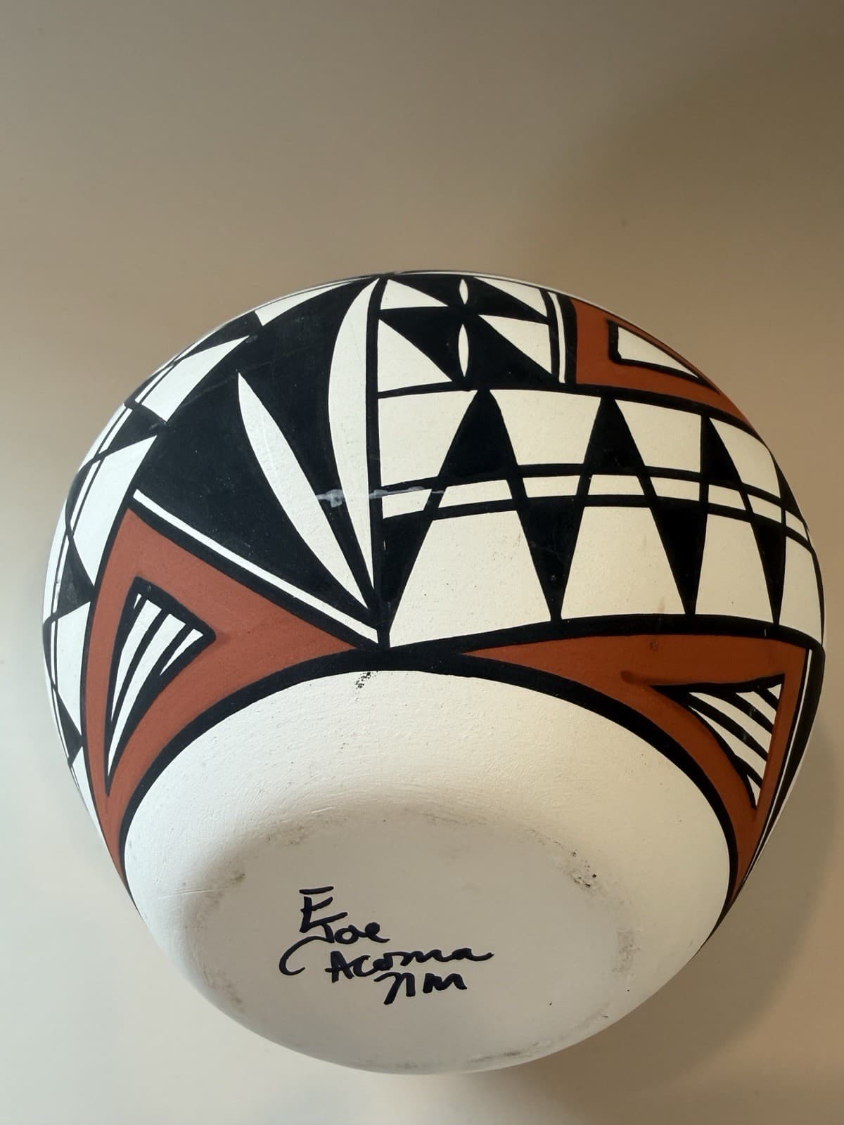 Acoma Pottery Bowl Signed - Thumbnail 8