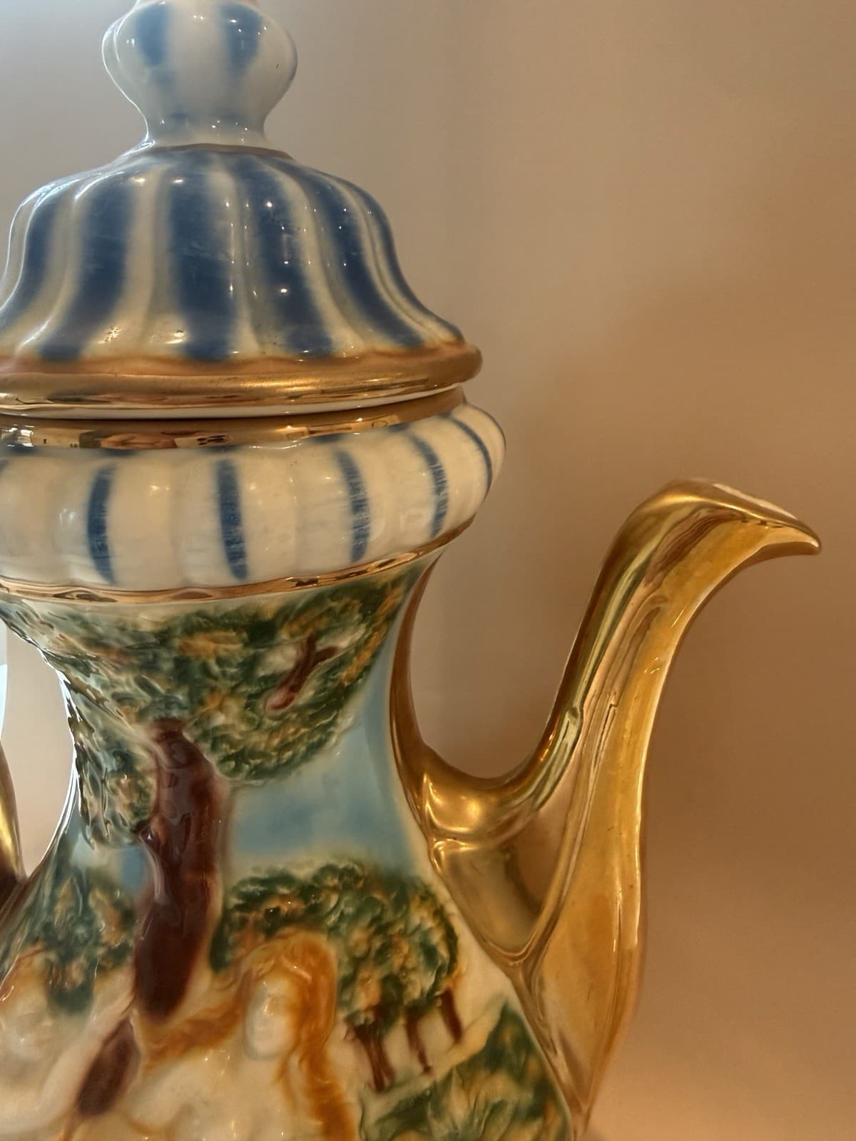 Vintage Norleans Large Capodimonte-Style Porcelain Teapot Made in Italy - Thumbnail 3