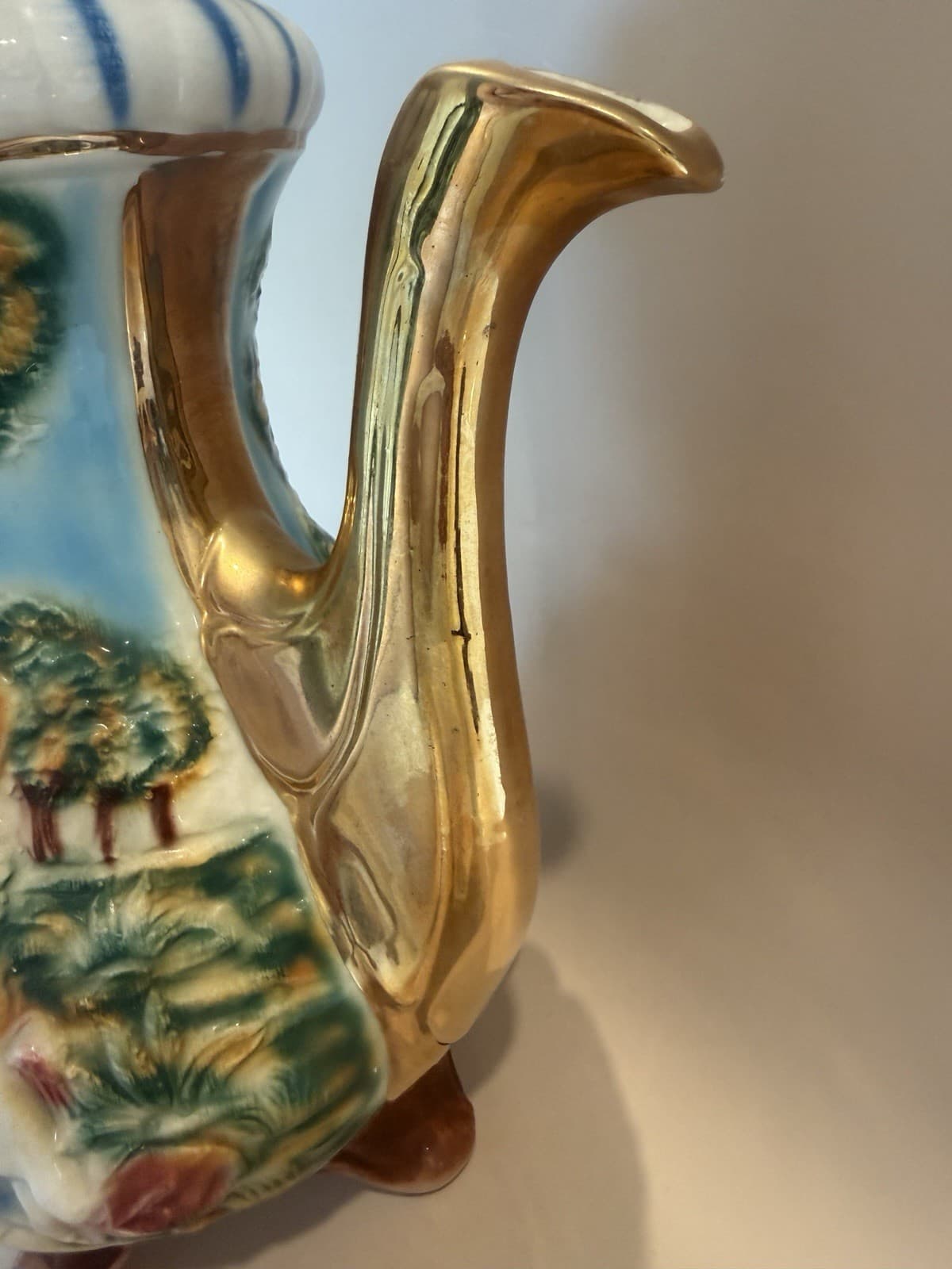 Vintage Norleans Large Capodimonte-Style Porcelain Teapot Made in Italy - Thumbnail 6