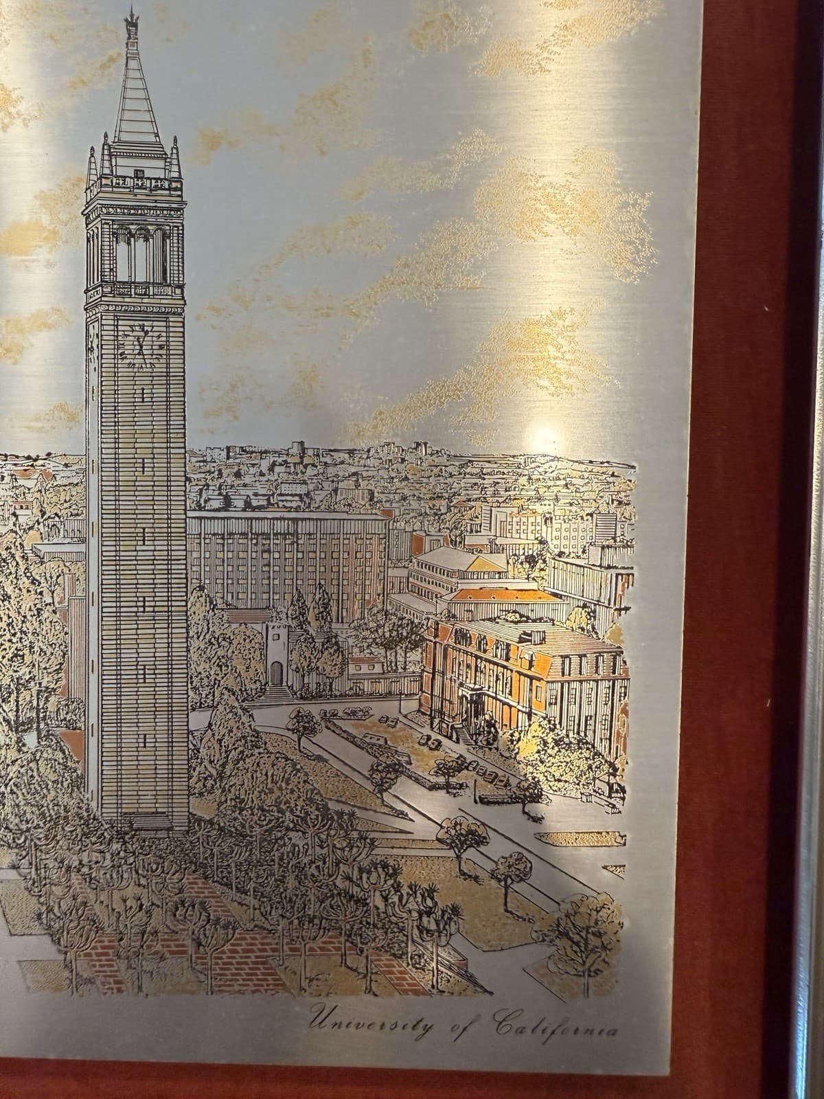 Vintage Reed & Barton Damascene Etching of UC Berkeley's Campanile - Thumbnail 6