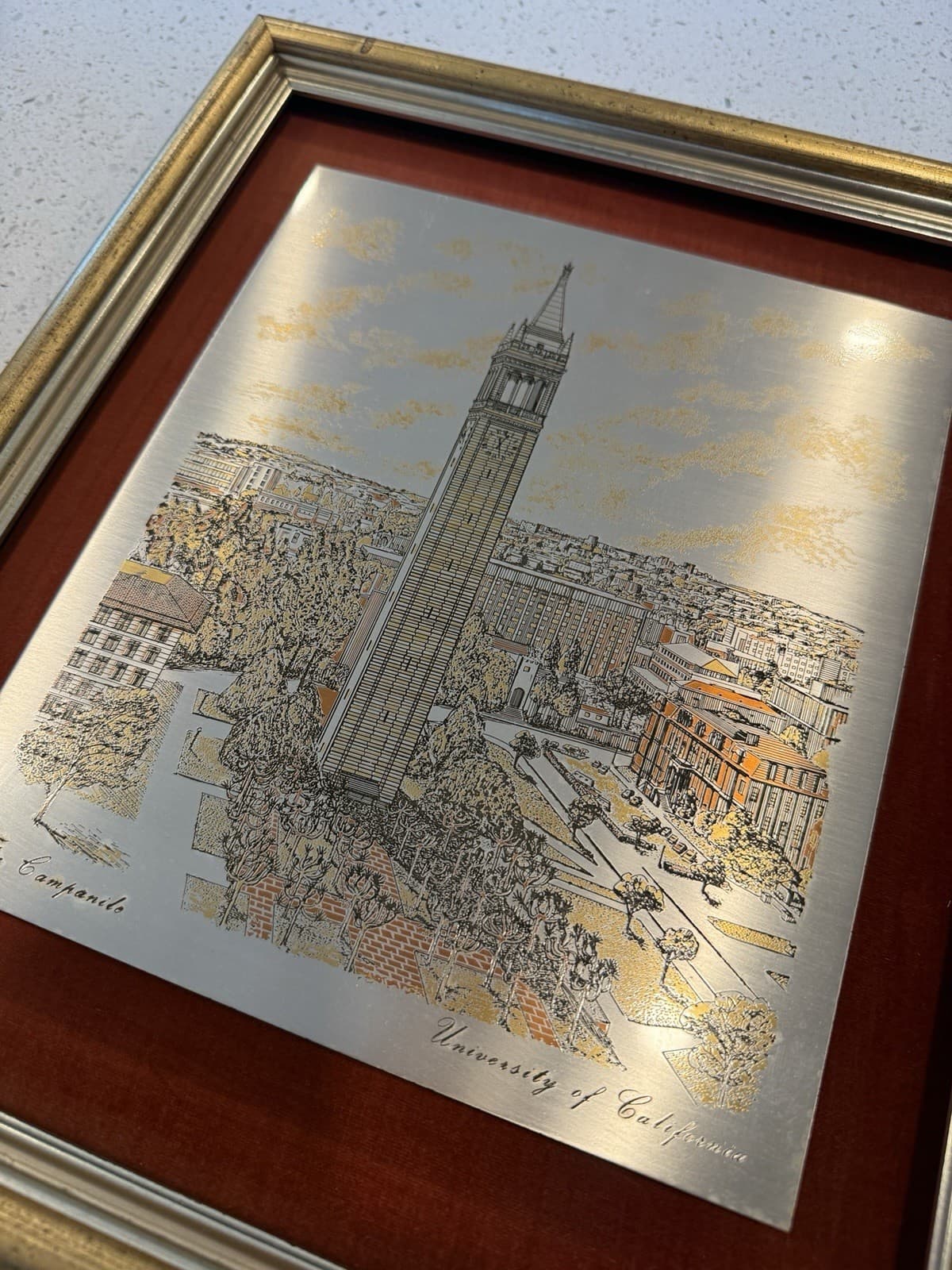 Vintage Reed & Barton Damascene Etching of UC Berkeley's Campanile - Thumbnail 4