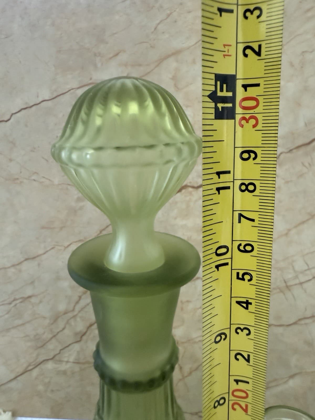 Vintage Imperial Glass 'Grape Verde' Decanter and Cordial Glass Set, Estate Find - Thumbnail 11