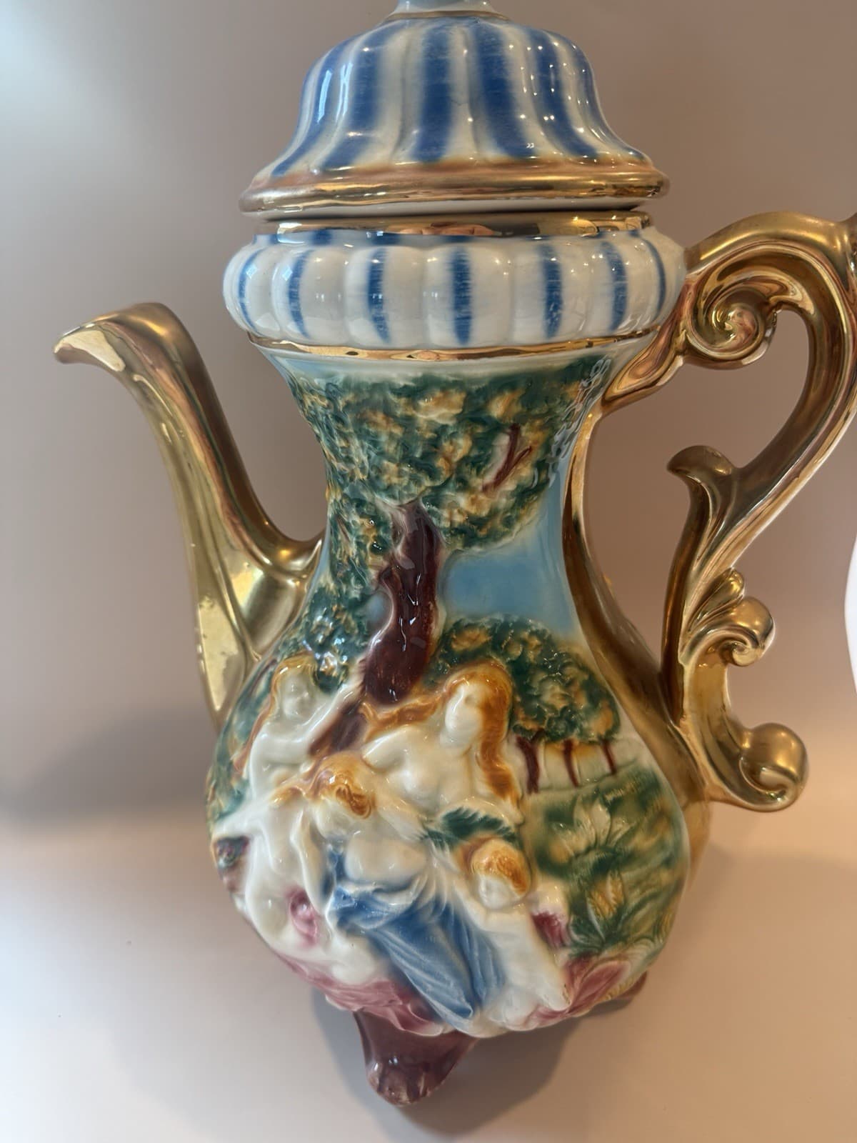 Vintage Norleans Large Capodimonte-Style Porcelain Teapot Made in Italy - Thumbnail 7