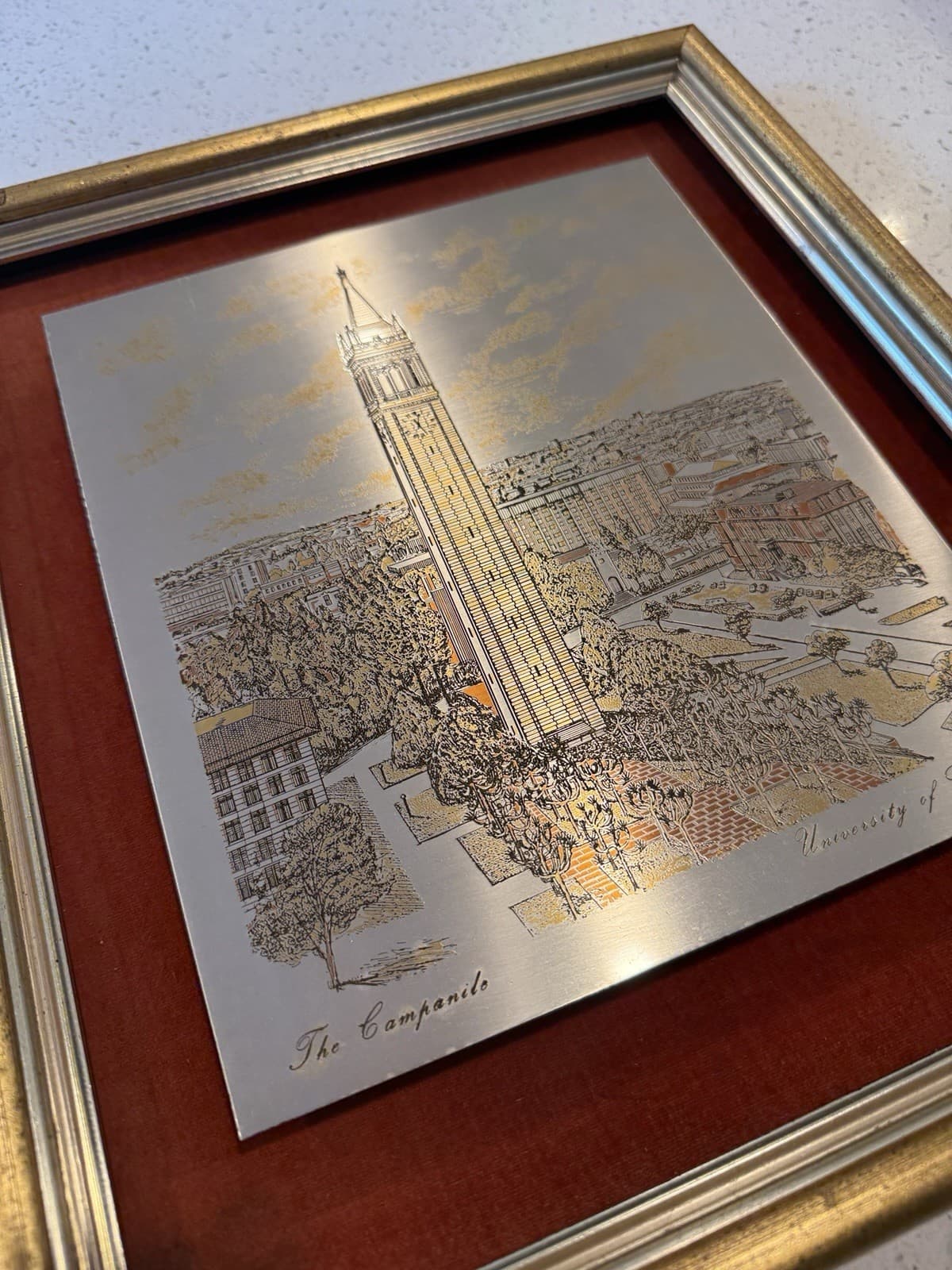 Vintage Reed & Barton Damascene Etching of UC Berkeley's Campanile - Thumbnail 5
