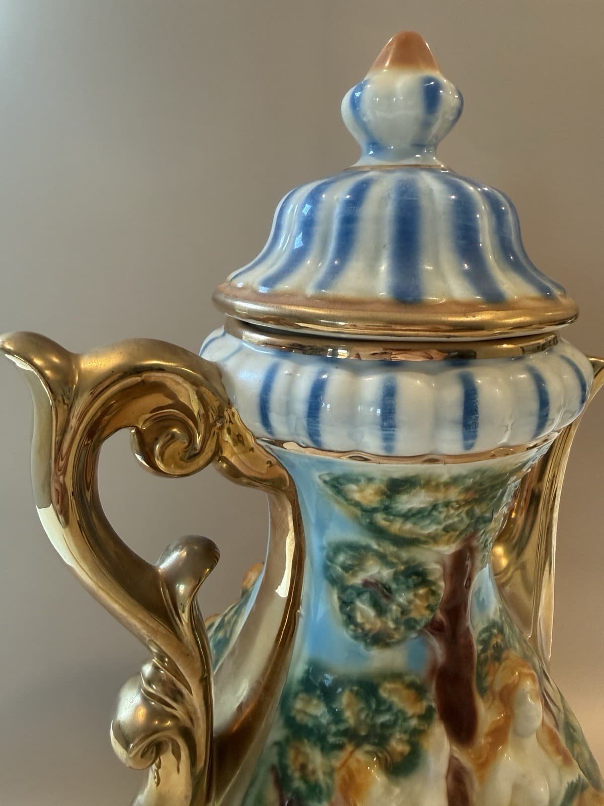 Vintage Norleans Large Capodimonte-Style Porcelain Teapot Made in Italy - Thumbnail 2
