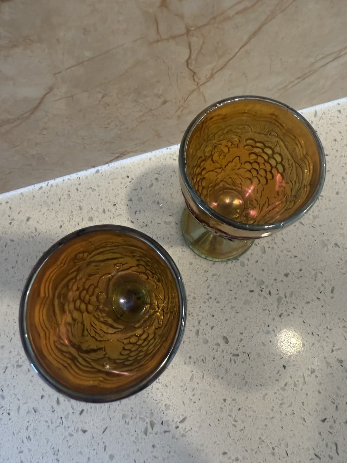 Vintage Iridescent Carnival Grape Cordial Glasses - Set of 2 - Thumbnail 6