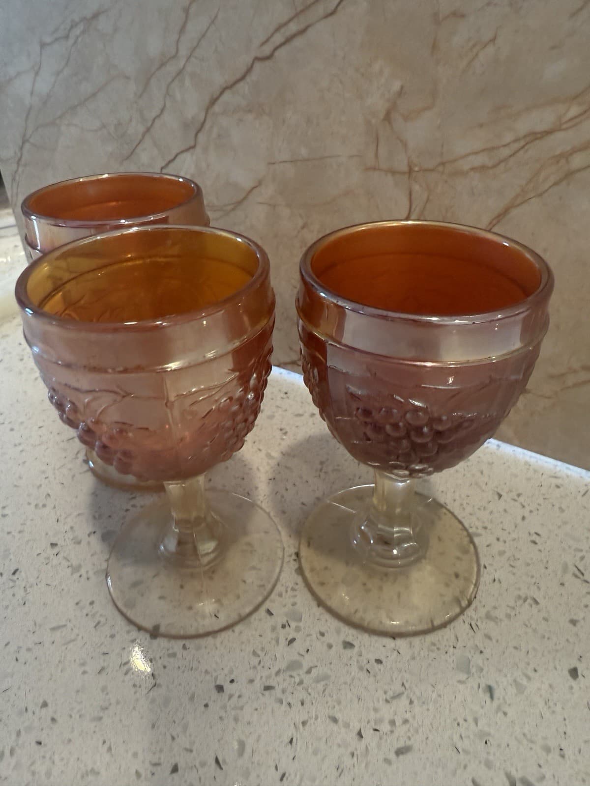 Vintage Carnival Grape Cordial Glasses - Set of 3 - Thumbnail 3