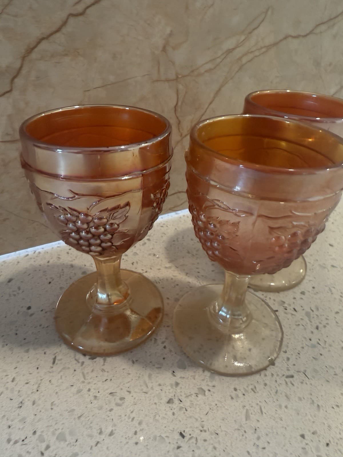 Vintage Carnival Grape Cordial Glasses - Set of 3 - Thumbnail 2