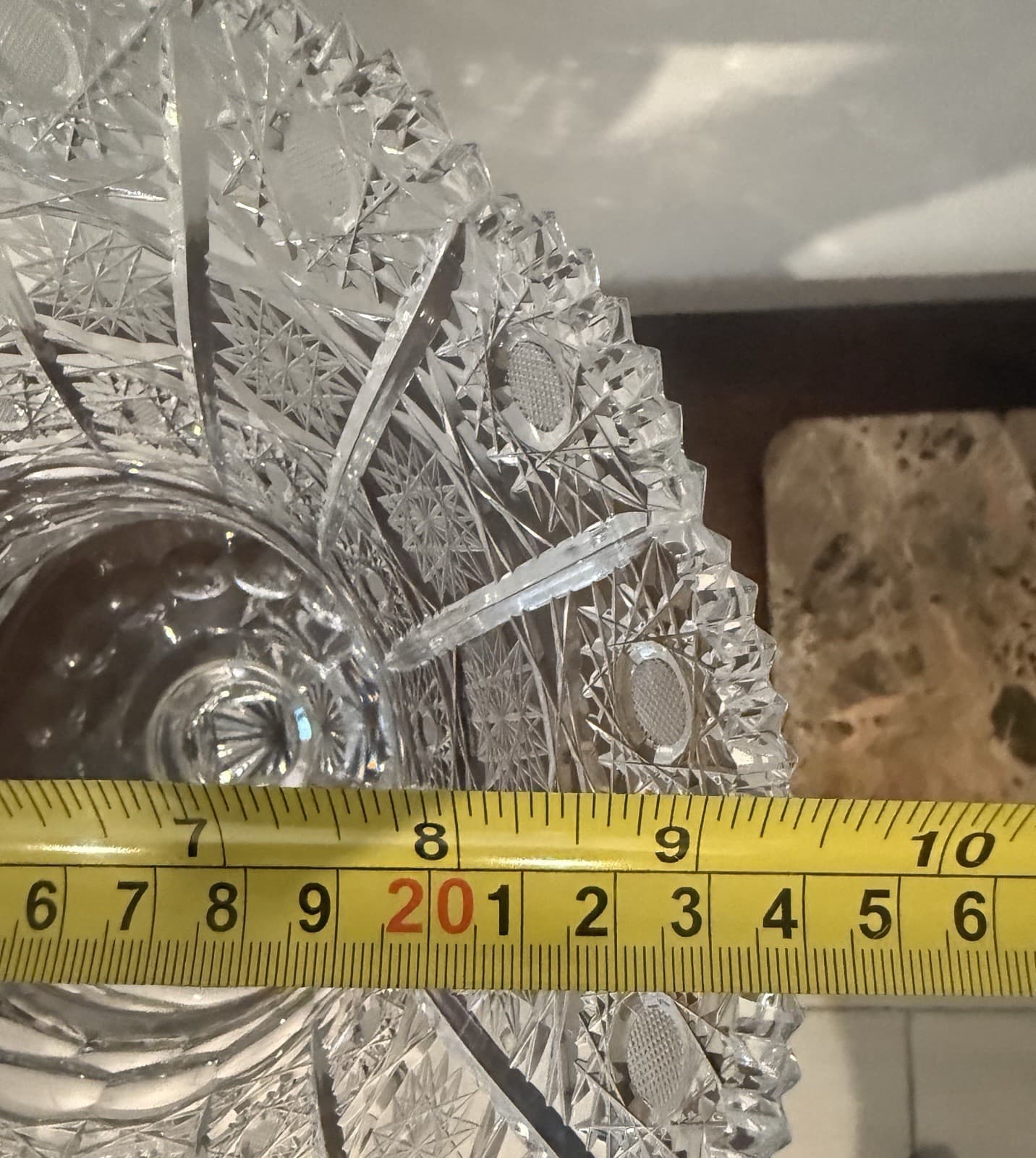 Vintage Cut Crystal Footed Vase - Thumbnail 11