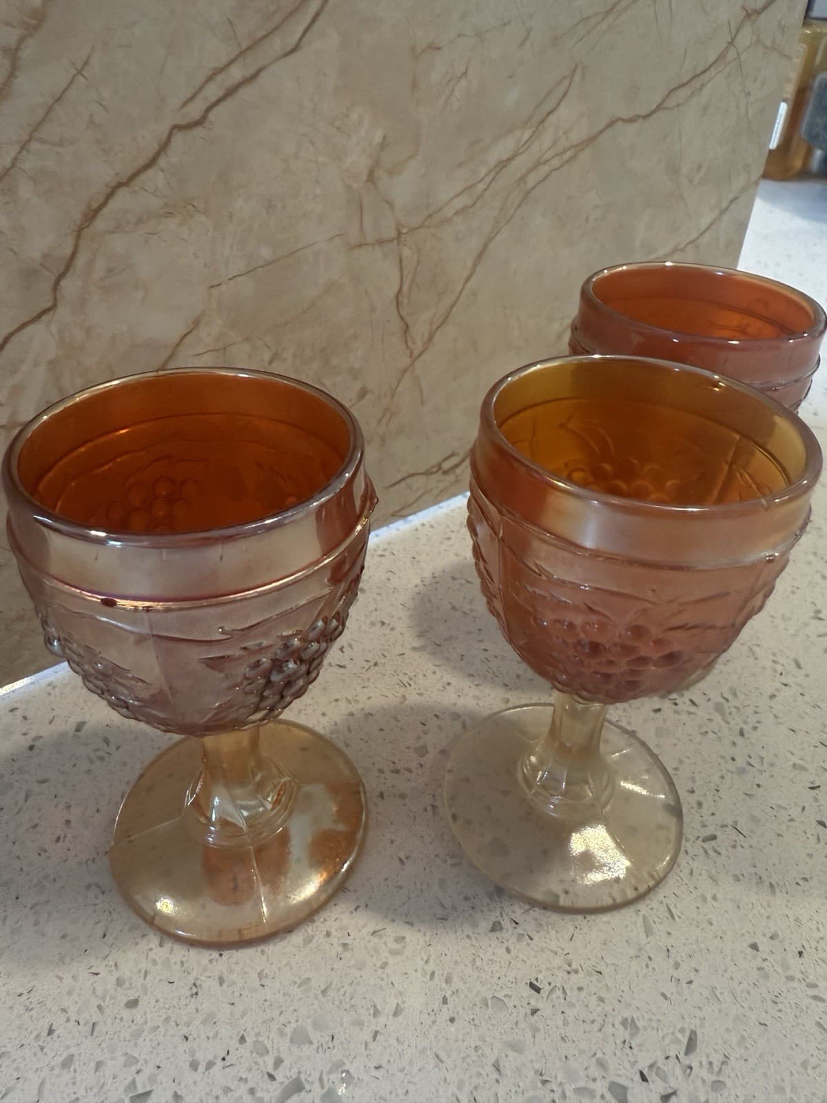 Vintage Carnival Grape Cordial Glasses - Set of 3 - Thumbnail 5