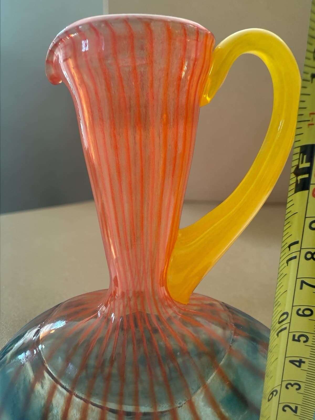 Kosta Boda "Bon Bon" Art Glass Ewer Jug by Kjell Engman, Estate Find - Thumbnail 9