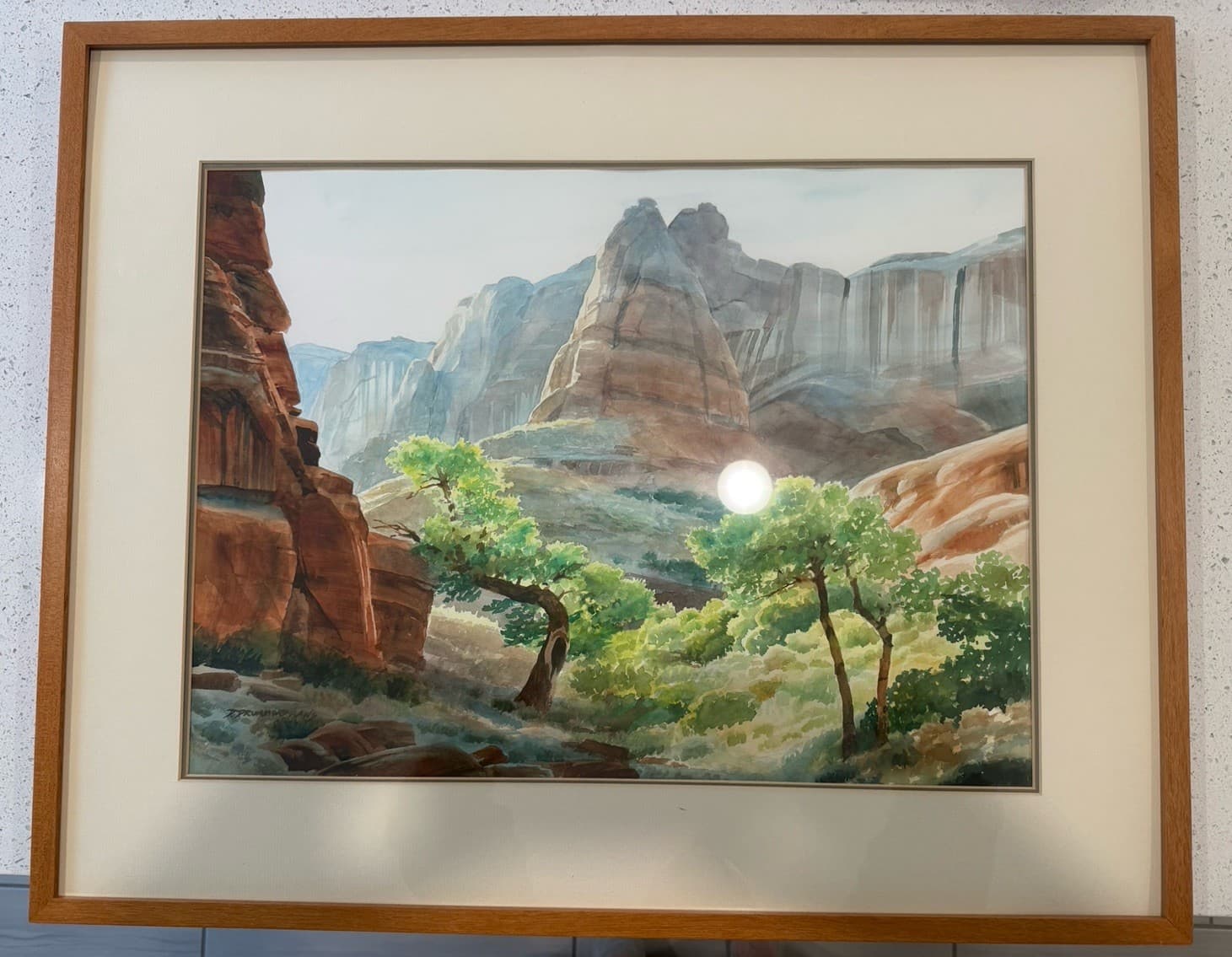 “Upper Forgotten Canyon” Watercolor by David Drummond 25x31 Framed Art