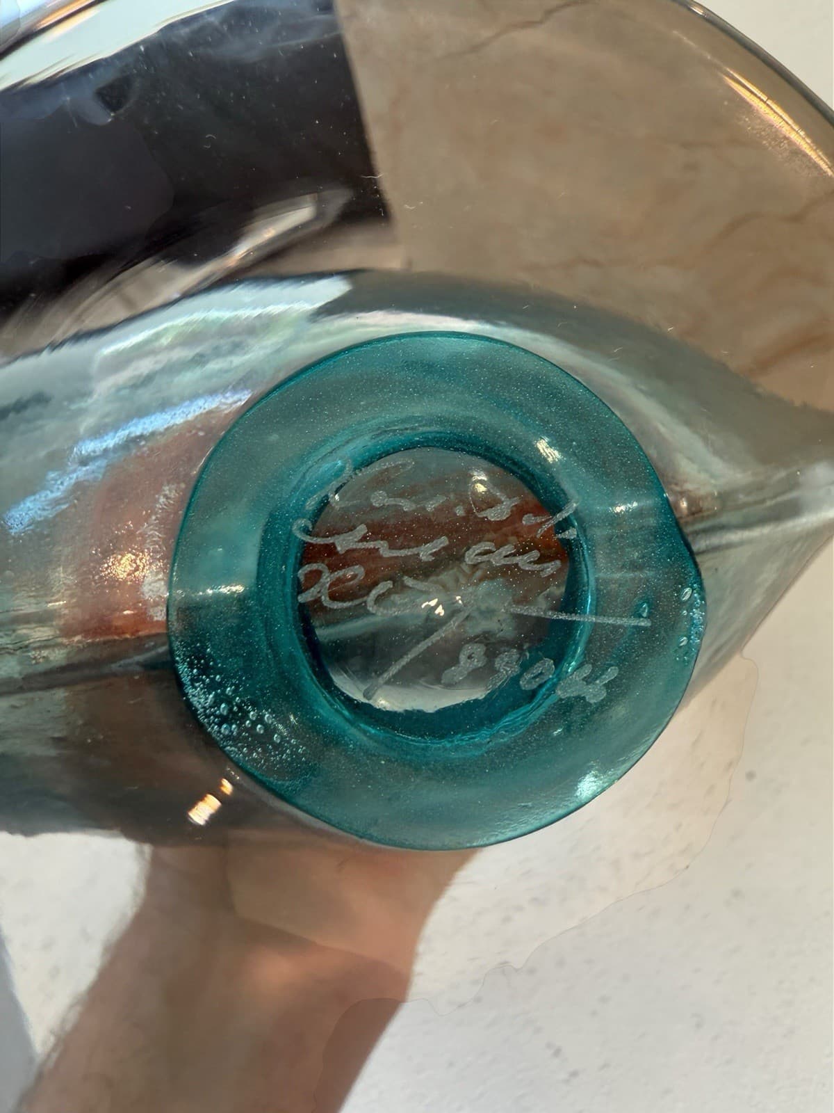 Kosta Boda "Bon Bon" Art Glass Ewer Jug by Kjell Engman, Estate Find - Thumbnail 8