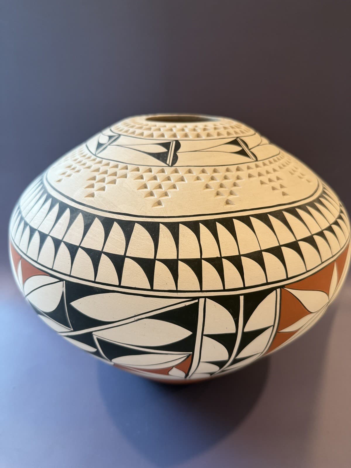 Isleta Pueblo Pottery Vase Vintage Native American, Signed ML