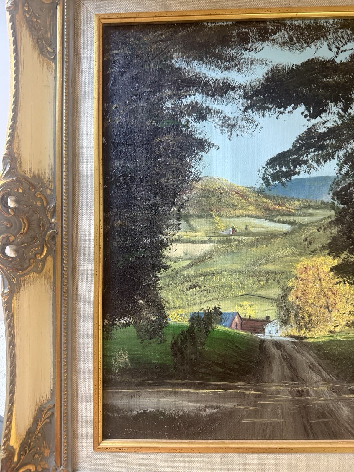 Vintage Pastoral Oil Painting by “Lucille” - Thumbnail 2