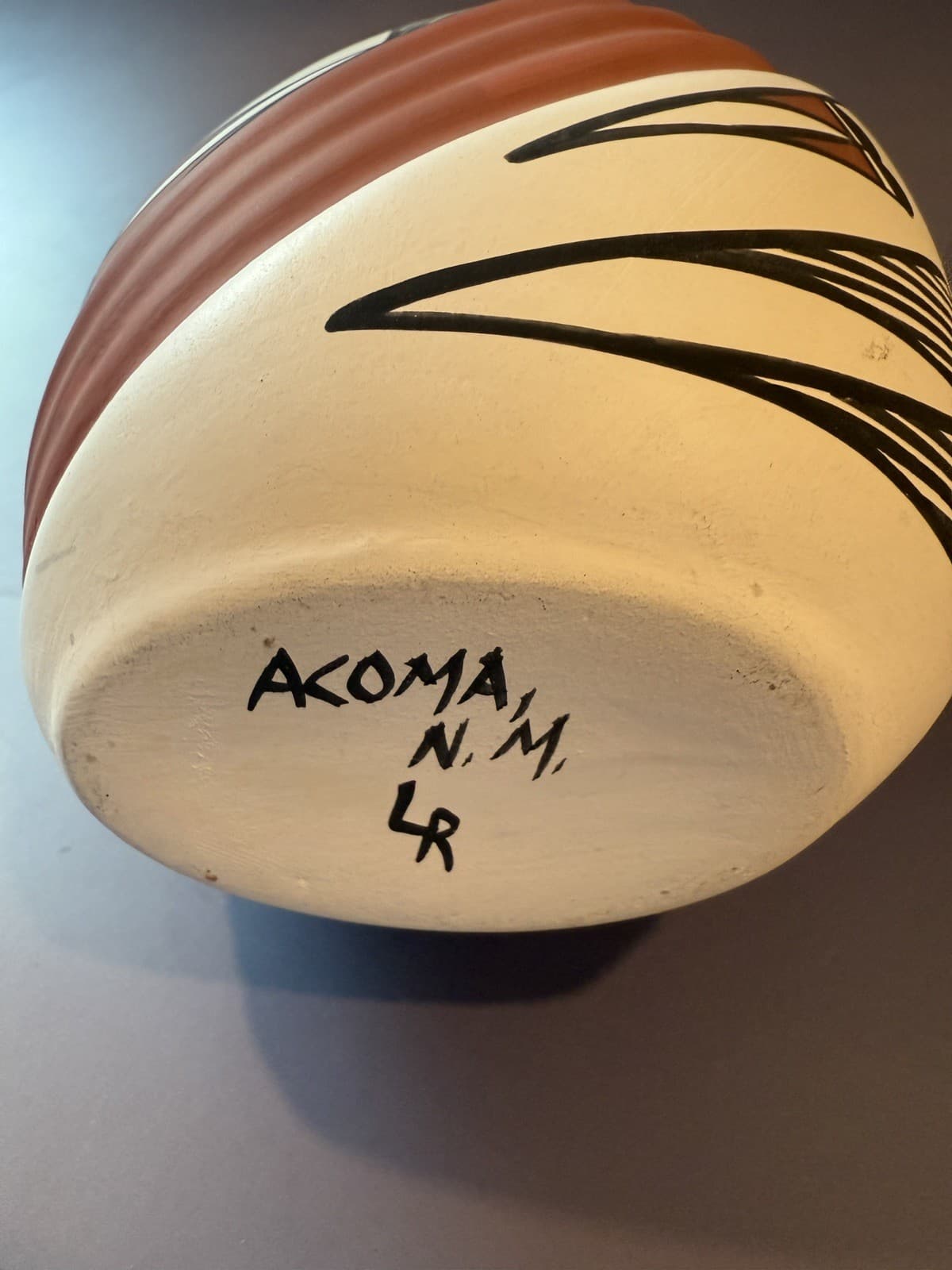 Acoma Pottery Vase Vintage Native American, Signed LR Acoma N.M. - Thumbnail 7
