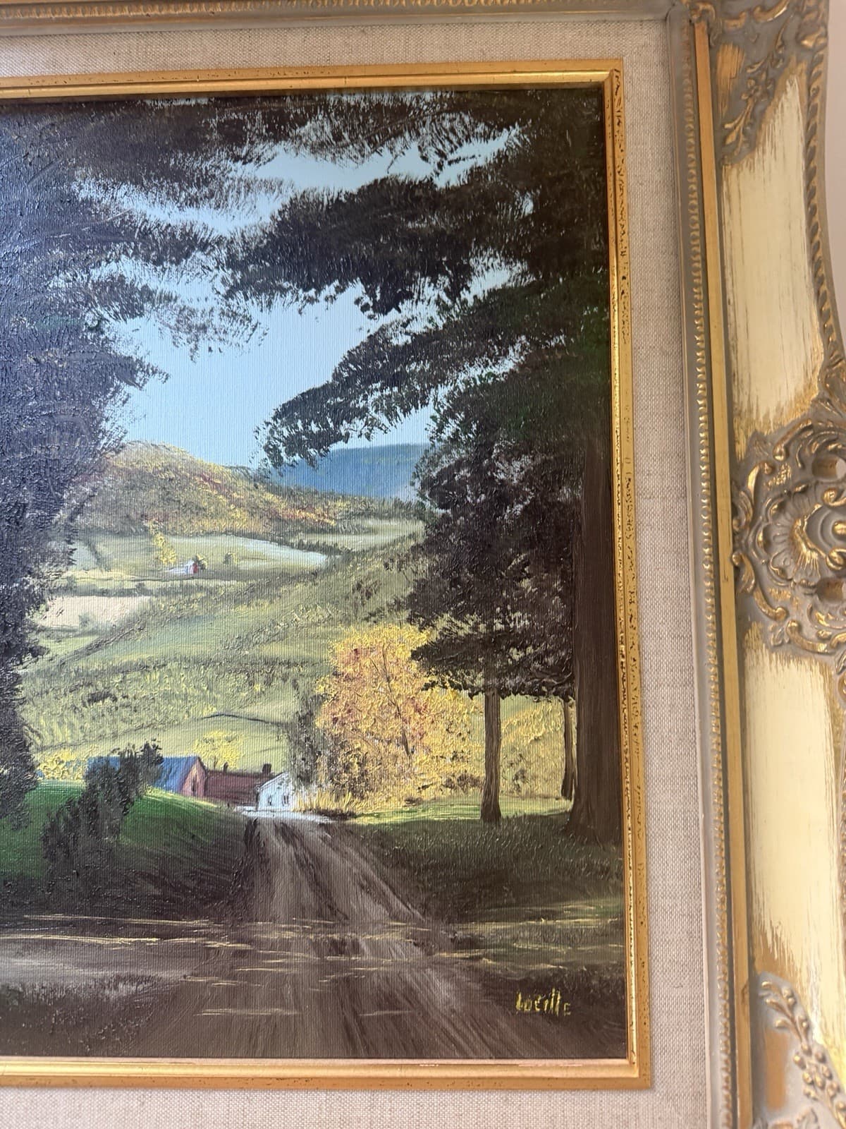 Vintage Pastoral Oil Painting by “Lucille” - Thumbnail 3