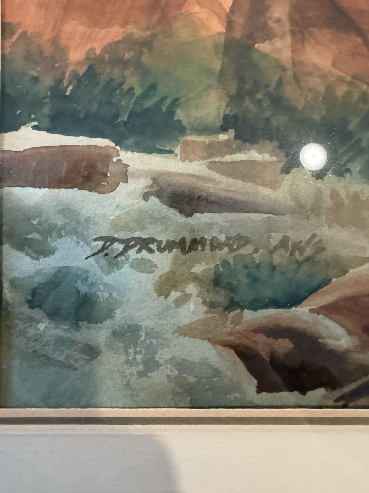 “Upper Forgotten Canyon” Watercolor by David Drummond 25x31 Framed Art - Thumbnail 6