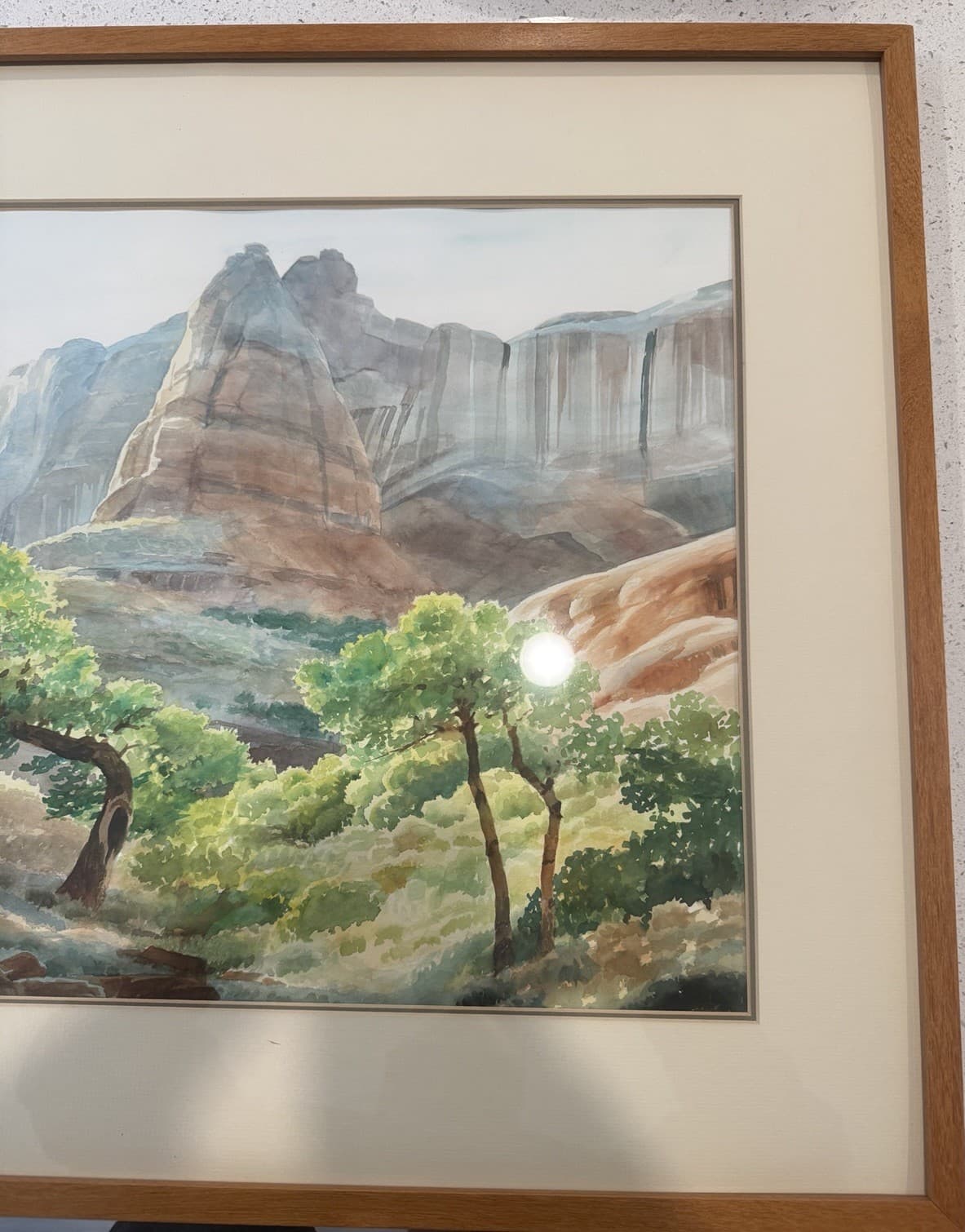 “Upper Forgotten Canyon” Watercolor by David Drummond 25x31 Framed Art - Thumbnail 4