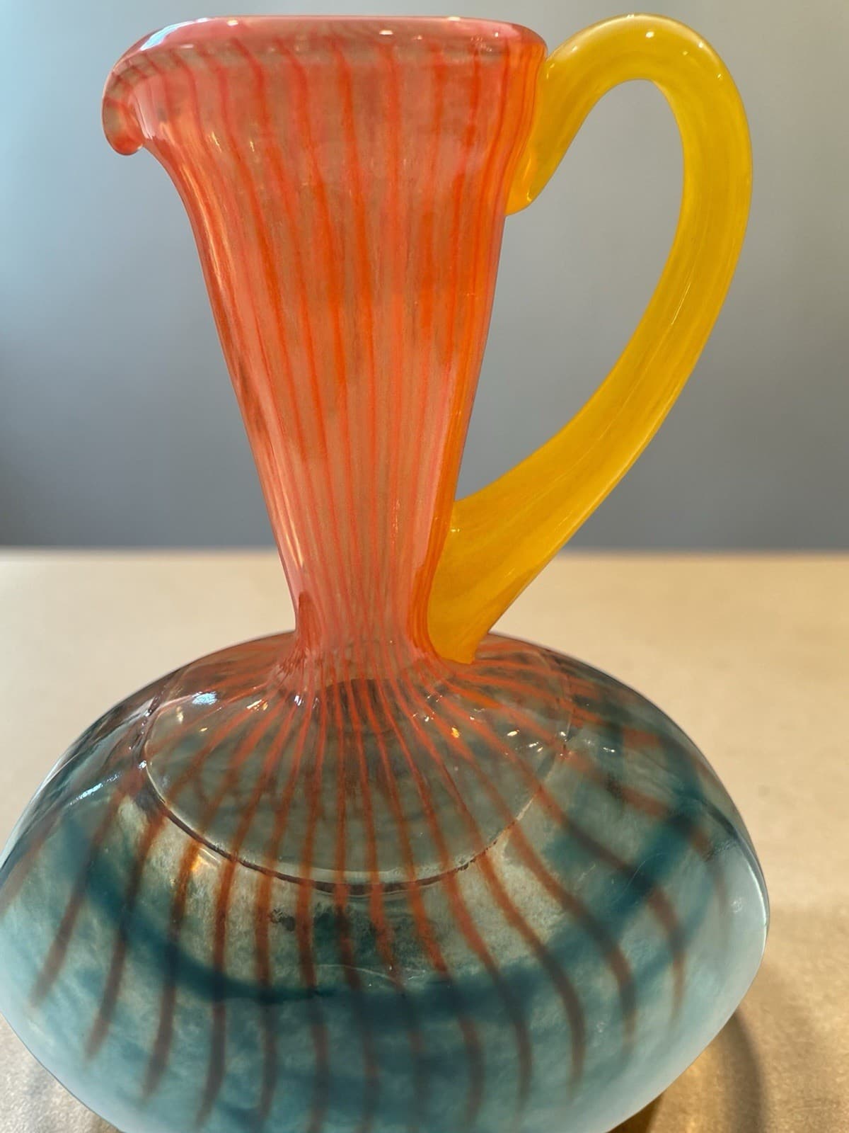 Kosta Boda "Bon Bon" Art Glass Ewer Jug by Kjell Engman, Estate Find - Thumbnail 2