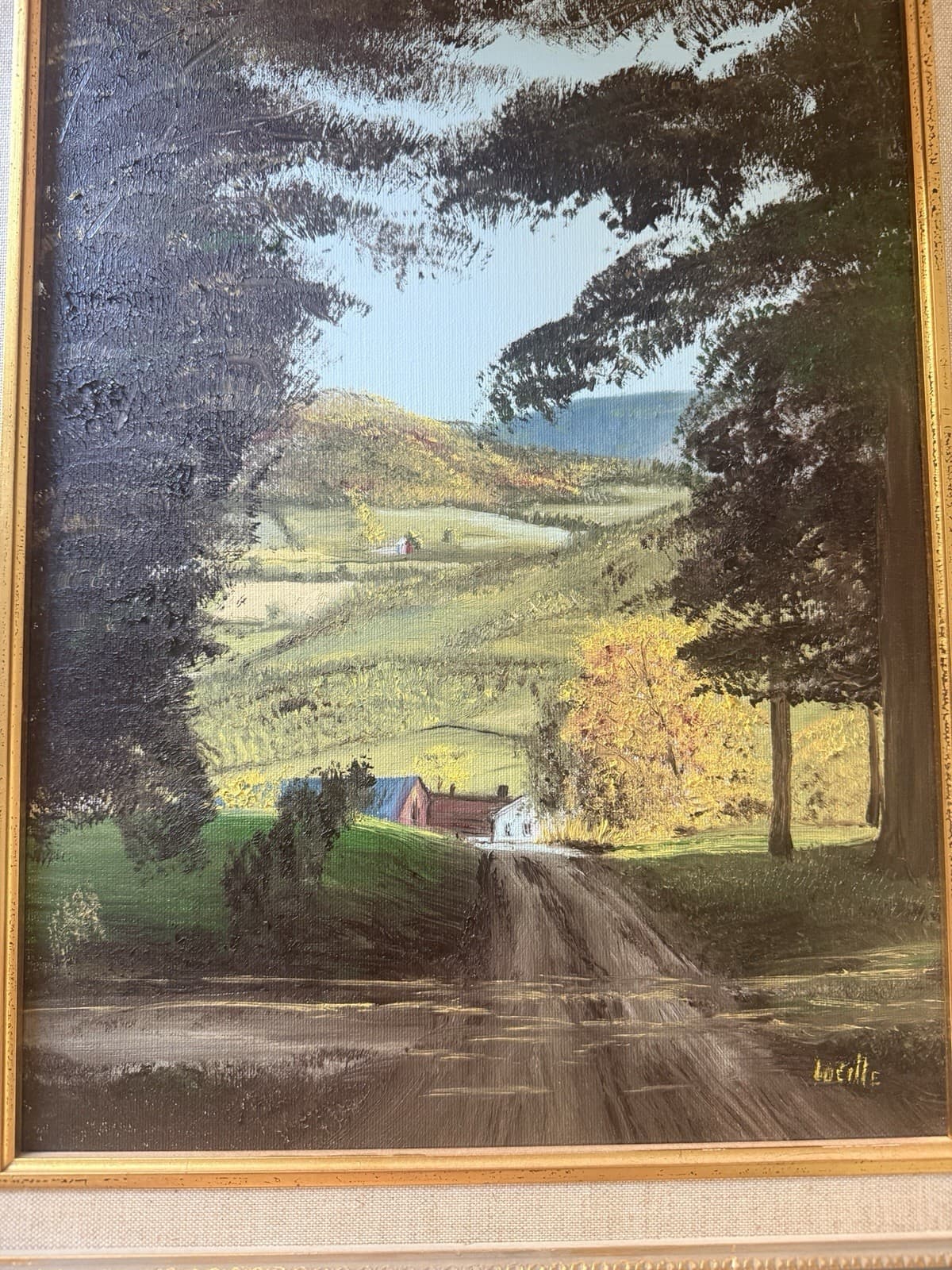 Vintage Pastoral Oil Painting by “Lucille” - Thumbnail 7