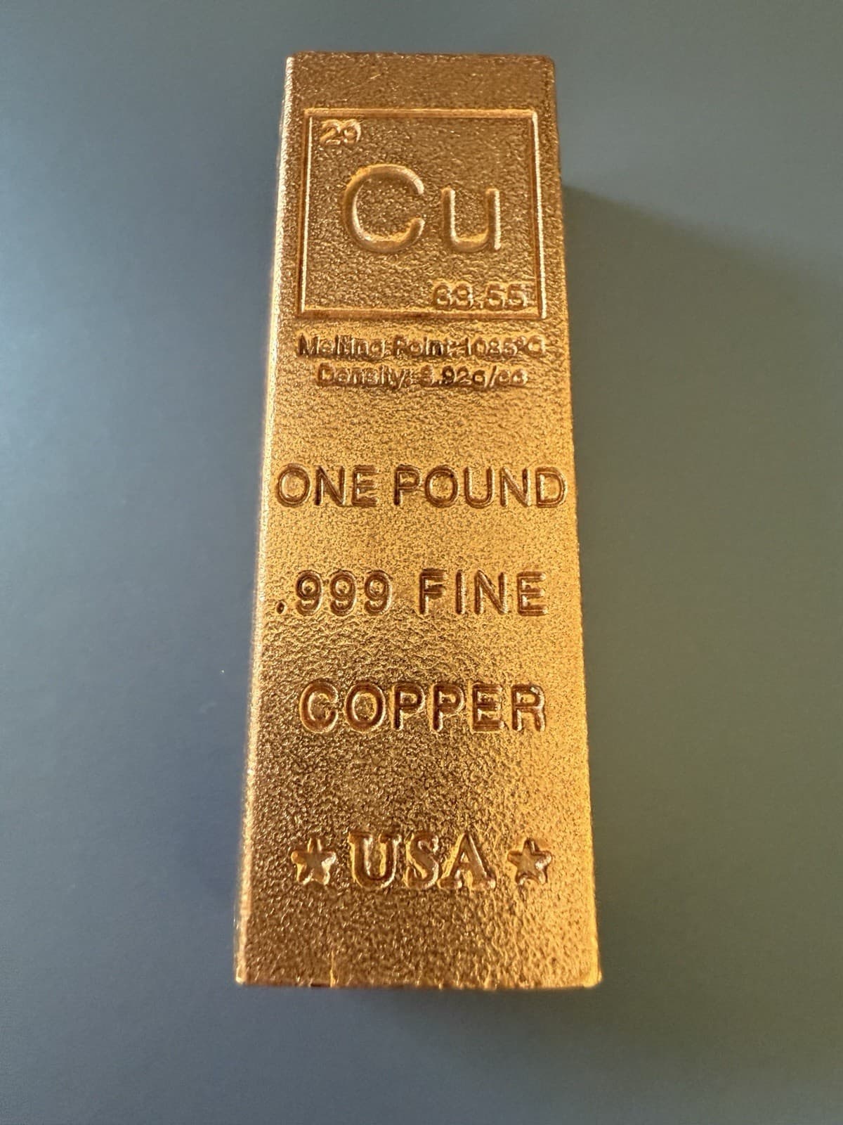 1lb. Copper Bar .999